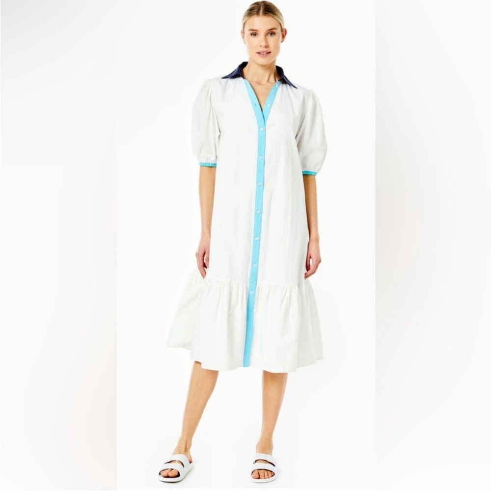 Addison Bay Isle Dress White Marine Women's Size small ( Oversized) NWT